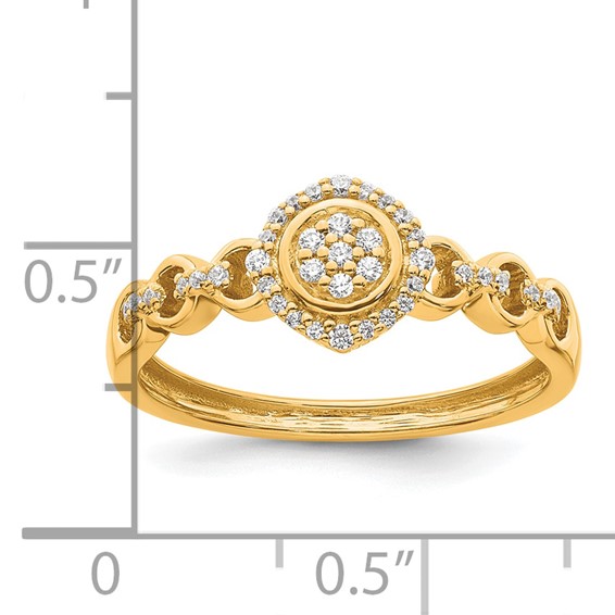 14k Complete Diamond Round Cluster Halo Engagement Ring