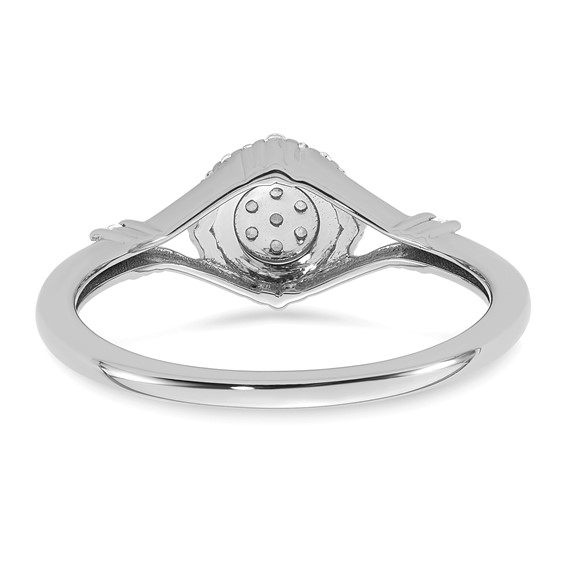 14k White Gold Complete Diamond Round Cluster Halo Engagement Ring