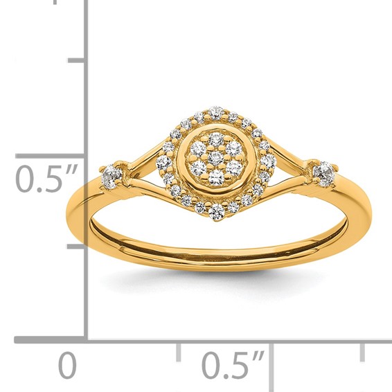 14k Complete Diamond Round Cluster Halo Engagement Ring