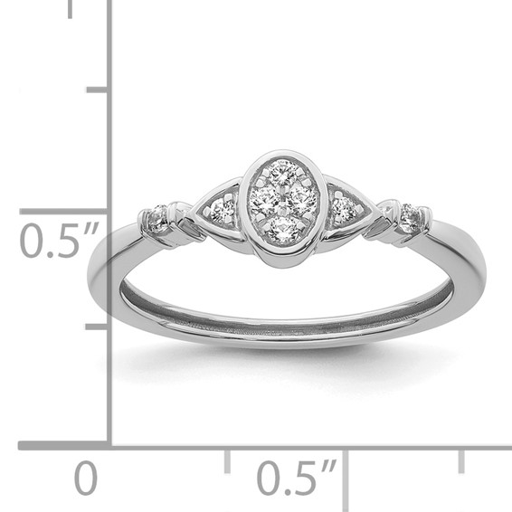 14k White Gold Complete Diamond Cluster Oval Engagement Ring