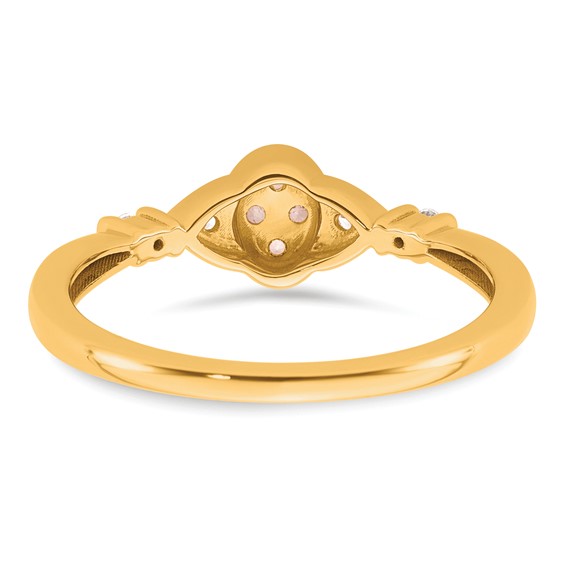 14k Complete Diamond Cluster Oval Engagement Ring