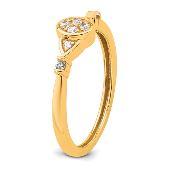 14k Complete Diamond Cluster Oval Engagement Ring