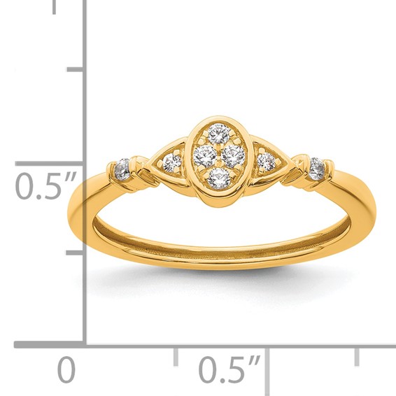 14k Complete Diamond Cluster Oval Engagement Ring