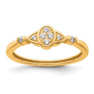 14k Complete Diamond Cluster Oval Engagement Ring