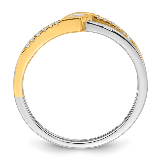 14K Two-tone Complete Diamond Promise Ring