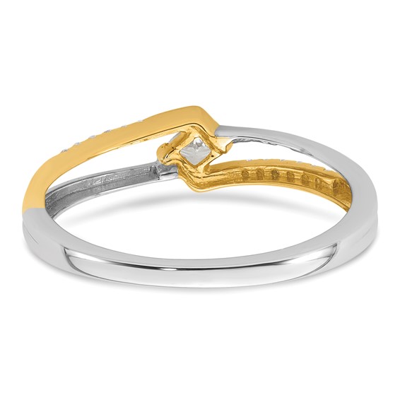 14K Two-tone Complete Diamond Promise Ring