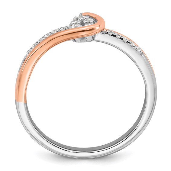 14k Two-tone Complete Diamond Cluster Teardrop Engagement Ring