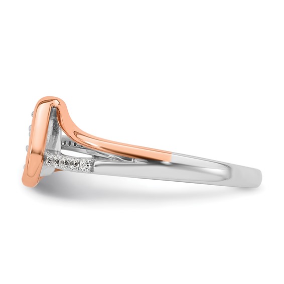 14k Two-tone Complete Diamond Cluster Teardrop Engagement Ring