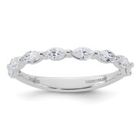 True Origin 14K White Gold 0.50 Ct Lab Grown Diamond VS+ F+ Complete Wedding Band view 1