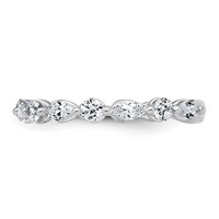 True Origin 14K White Gold 0.75 Carat Lab Grown Diamond VS+ F+ Complete Wedding Band view 3