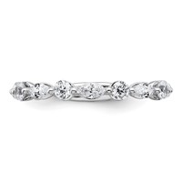 True Origin 14K White Gold 0.75 Carat Lab Grown Diamond VS+ F+ Complete Wedding Band view 4