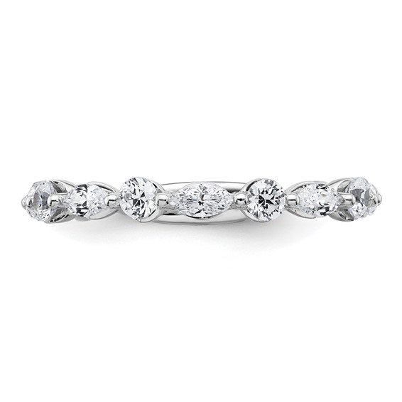 True Origin 14K White Gold 3/4 carat Lab Grown Diamond VS+ F+ Complete Wedding Band
