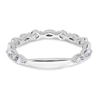 True Origin 14K White Gold 0.75 Carat Lab Grown Diamond VS+ F+ Complete Wedding Band view 5