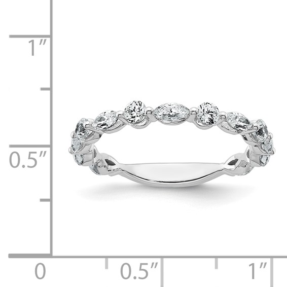 True Origin 14K White Gold 3/4 carat Lab Grown Diamond VS+ F+ Complete Wedding Band
