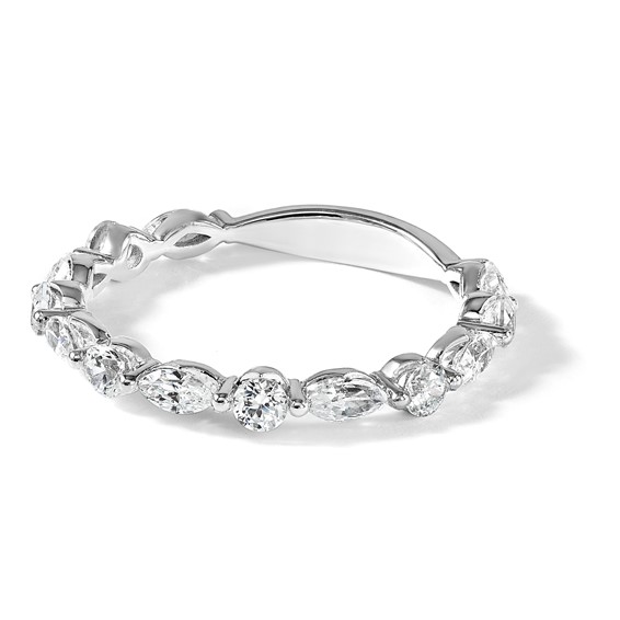 True Origin 14K White Gold 3/4 carat Lab Grown Diamond VS+ F+ Complete Wedding Band