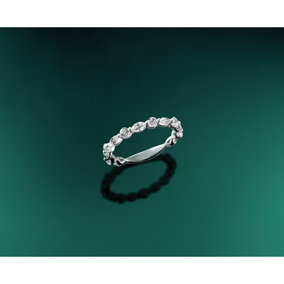 True Origin 14K White Gold 3/4 carat Lab Grown Diamond VS+ F+ Complete Wedding Band