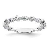 True Origin 14K White Gold 0.75 Carat Lab Grown Diamond VS+ F+ Complete Wedding Band view 1