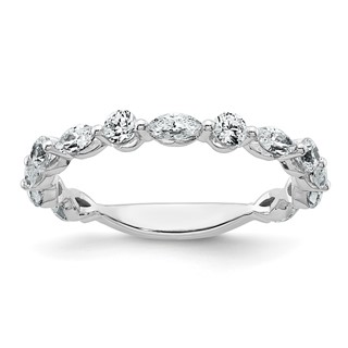 True Origin 14K White Gold 3/4 carat Lab Grown Diamond VS+ F+ Complete Wedding Band