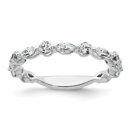 True Origin 14K White Gold 0.75 Carat Lab Grown Diamond VS+ F+ Complete Wedding Band
