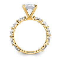 True Origin 14K Yellow Gold 0.62 Carat Lab Ground Diamond VS+ F+ Semi-Mount Round Engagement Ring view 2