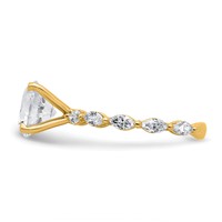 True Origin 14K Yellow Gold 0.62 Carat Lab Ground Diamond VS+ F+ Semi-Mount Round Engagement Ring view 3