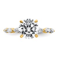 True Origin 14K Yellow Gold 0.62 Carat Lab Ground Diamond VS+ F+ Semi-Mount Round Engagement Ring view 4
