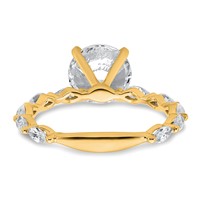 True Origin 14K Yellow Gold 0.62 Carat Lab Ground Diamond VS+ F+ Semi-Mount Round Engagement Ring view 5