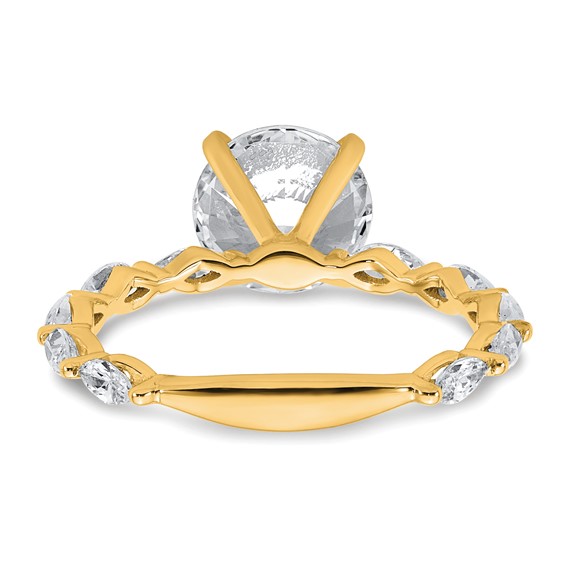 True Origin 14K Yellow Gold 5/8 carat Lab Ground Diamond VS+ F+ Semi-Mount Round Engagement Ring