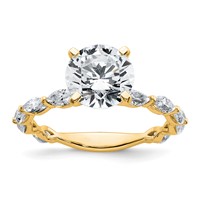 True Origin 14K Yellow Gold 0.62 Carat Lab Ground Diamond VS+ F+ Semi-Mount Round Engagement Ring view 1