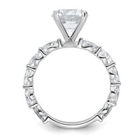 True Origin 14K White Gold 0.62 Carat Lab Grown Diamond VS+ F+ Semi-Mount Round Engagement Ring view 2