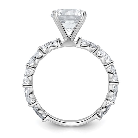 True Origin 14K White Gold 5/8 carat Lab Grown Diamond VS+ F+ Semi-Mount Round Engagement Ring