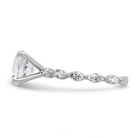 True Origin 14K White Gold 0.62 Carat Lab Grown Diamond VS+ F+ Semi-Mount Round Engagement Ring view 3