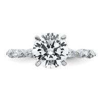 True Origin 14K White Gold 0.62 Carat Lab Grown Diamond VS+ F+ Semi-Mount Round Engagement Ring view 4