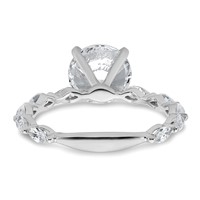 True Origin 14K White Gold 0.62 Carat Lab Grown Diamond VS+ F+ Semi-Mount Round Engagement Ring view 5