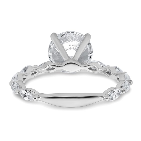 True Origin 14K White Gold 5/8 carat Lab Grown Diamond VS+ F+ Semi-Mount Round Engagement Ring