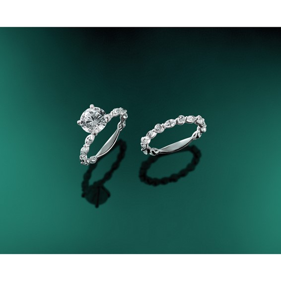 True Origin 14K White Gold 5/8 carat Lab Grown Diamond VS+ F+ Semi-Mount Round Engagement Ring