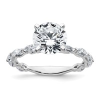 True Origin 14K White Gold 0.62 Carat Lab Grown Diamond VS+ F+ Semi-Mount Round Engagement Ring view 1