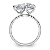 True Origin 14K White Gold 2.88 Carat Lab Grown Diamond VS+ F+ Complete Pear and Emerald Two Stone Ring view 2