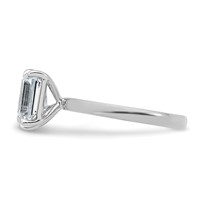 True Origin 14K White Gold 2.88 Carat Lab Grown Diamond VS+ F+ Complete Pear and Emerald Two Stone Ring view 3