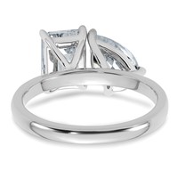 True Origin 14K White Gold 2.88 Carat Lab Grown Diamond VS+ F+ Complete Pear and Emerald Two Stone Ring view 5