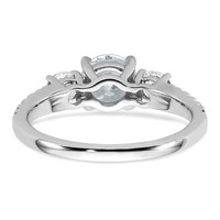 True Origin 14K White Gold 1.62 Carat Lab Grown Diamond VS+ F+ Round Complete Three Stone Engagement Ring view 5