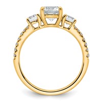 True Origin 14K Yellow Gold 1.62 Carat Lab Grown Diamond VS+ F+ Round Complete Three Stone Engagement Ring view 2