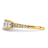 True Origin 14K Yellow Gold 1.62 Carat Lab Grown Diamond VS+ F+ Round Complete Three Stone Engagement Ring view 3