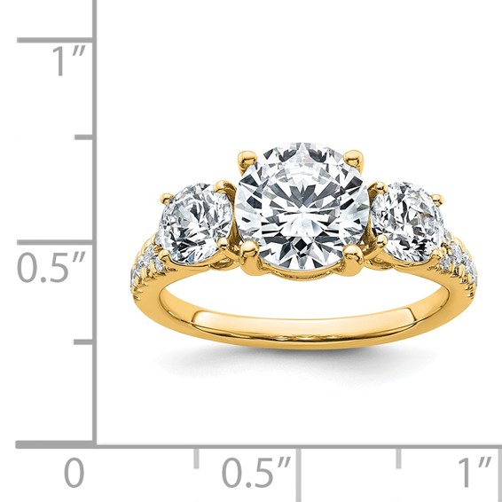 Gold Lab Grown Diamond 3-Stone Ring