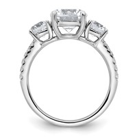 True Origin 14K White Gold 3.20 Total Carat Lab Grown Diamond VS+ F+ Complete Oval Three Stone Ring view 2