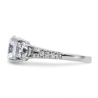 True Origin 14K White Gold 3.20 Total Carat Lab Grown Diamond VS+ F+ Complete Oval Three Stone Ring view 3