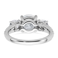 True Origin 14K White Gold 3.20 Total Carat Lab Grown Diamond VS+ F+ Complete Oval Three Stone Ring view 5