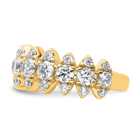 True Origin 14K Yellow Gold 2 3/8 carat Lab Grown Diamond VS+ F+ Complete Band