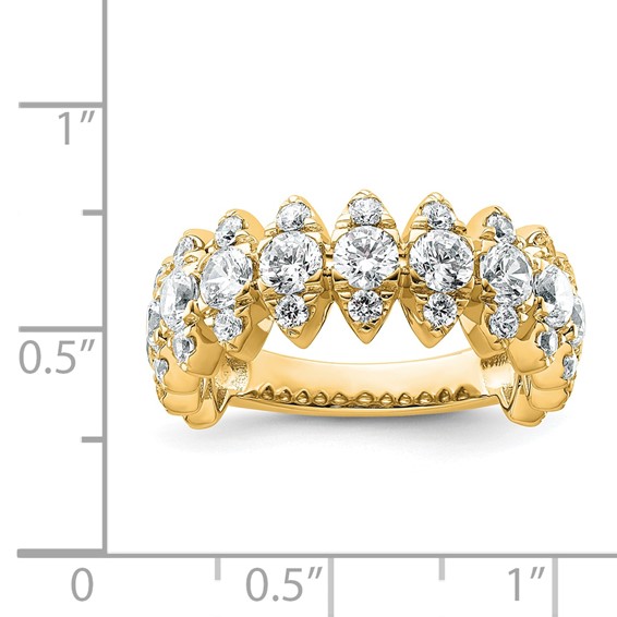 True Origin 14K Yellow Gold 2 3/8 carat Lab Grown Diamond VS+ F+ Complete Band