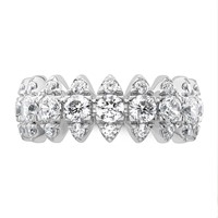 True Origin 14K White Gold 2.38 Carat Lab Grown Diamond VS+ F+ Complete Band view 4